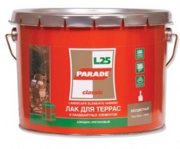 Лак для террас алкидно-уретановой Parade L25 Террасы & Веранды Глянцевый (2,5л)