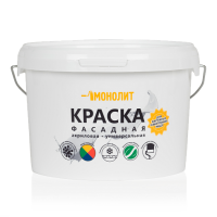 МОНОЛИТ Краска «К-2 Фасадная» акриловая универсальная  для наружных и внутренних работ. (3кг)