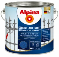 ALPINA DIREKT AUF ROST эмаль молотковая по ржавчине, blau, синий (0,75л)