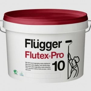 Flügger Flutex Pro 10, акриловая краска, с повышенной кроющей способностью для стен и потолков внутри помещений база 4 (9,1л)
